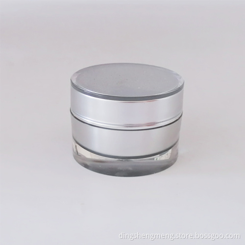 Black Classic Cylindrical Acrylic Face Cream Jar Cosmetic